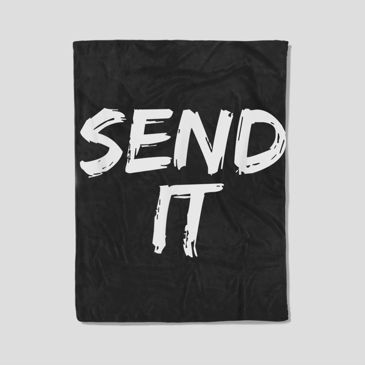 Send It Snowmobile Dirt Bike Fan Gift Fleece Blanket-30X40 In-Black