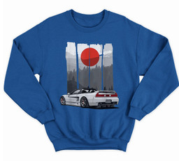 JDM NSX Car Tuning Japan Rising Sun Drift Import Sweatshirt & Hoodie-Adult Sweatshirt-Royal