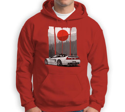 JDM NSX Car Tuning Japan Rising Sun Drift Import Sweatshirt & Hoodie-Adult Hoodie-Red