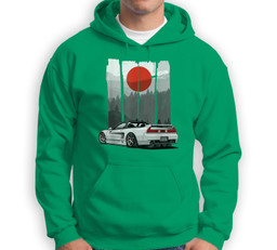 JDM NSX Car Tuning Japan Rising Sun Drift Import Sweatshirt & Hoodie-Adult Hoodie-Irish Green