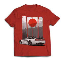JDM NSX Car Tuning Japan Rising Sun Drift Import T-shirt-Men-Red