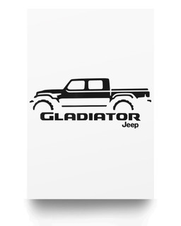 Jeep Gladiator Matter Poster-16X24-White