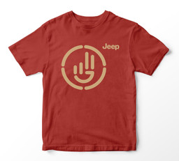 Jeep Wave Youth Hoodie & T-Shirt-Youth T-Shirt-Red
