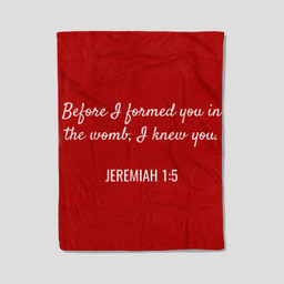 Jeremiah 15 Christian Bible Pro-Life Quote Fleece Blanket-30X40 In-Red