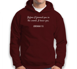 Jeremiah 15 Christian Bible Pro-Life Quote Sweatshirt & Hoodie-Adult Hoodie-Dark Chocolate