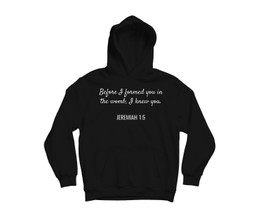 Jeremiah 15 Christian Bible Pro-Life Quote Youth Hoodie & T-Shirt-Youth Hoodie-Black
