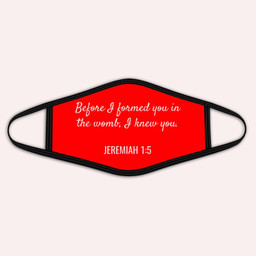 Jeremiah 15 Christian Bible Pro-Life Quote Cloth Face Mask-Kid Face Mask-Red