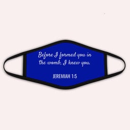 Jeremiah 15 Christian Bible Pro-Life Quote Cloth Face Mask-Kid Face Mask-Royal