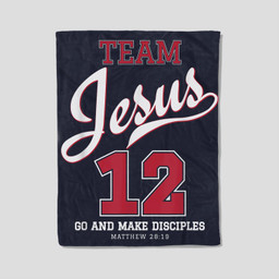 Jesus and Baseball Team Jesus Christian Fleece Blanket-30X40 In-Navy