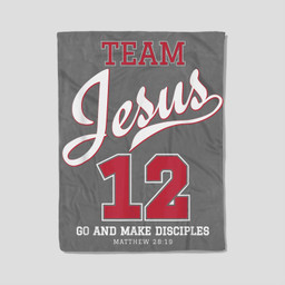 Jesus and Baseball Team Jesus Christian Fleece Blanket-30X40 In-Gray