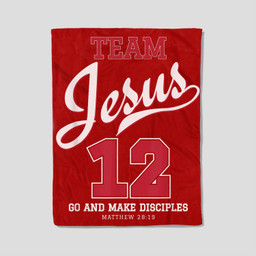 Jesus and Baseball Team Jesus Christian Fleece Blanket-30X40 In-Red
