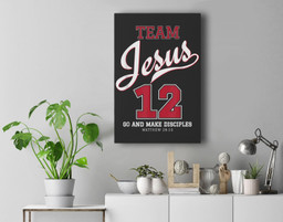 Jesus and Baseball Team Jesus Christian Premium Wall Art Canvas Decor-New Portrait Wall Art-Black