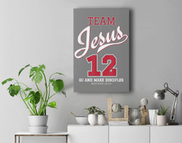 Jesus and Baseball Team Jesus Christian Premium Wall Art Canvas Decor-New Portrait Wall Art-Gray