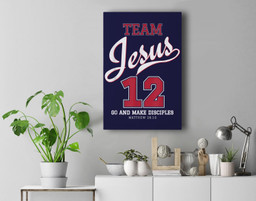 Jesus and Baseball Team Jesus Christian Premium Wall Art Canvas Decor-New Portrait Wall Art-Navy