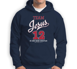 Jesus and Baseball Team Jesus Christian Sweatshirt & Hoodie-Adult Hoodie-Navy