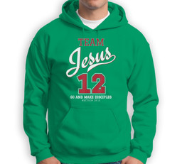 Jesus and Baseball Team Jesus Christian Sweatshirt & Hoodie-Adult Hoodie-Irish Green