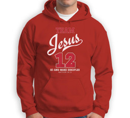 Jesus and Baseball Team Jesus Christian Sweatshirt & Hoodie-Adult Hoodie-Red