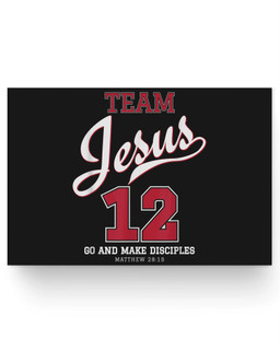 Jesus and Baseball Team Jesus Christian Matter Poster-36X24-Black