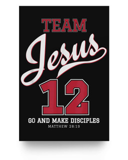 Jesus and Baseball Team Jesus Christian Matter Poster-24X36-Black