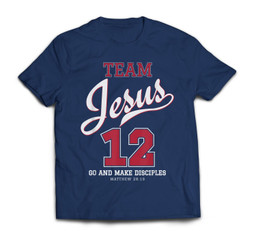 Jesus and Baseball Team Jesus Christian T-shirt-Men-Navy