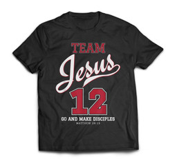 Jesus and Baseball Team Jesus Christian T-shirt-Men-Black