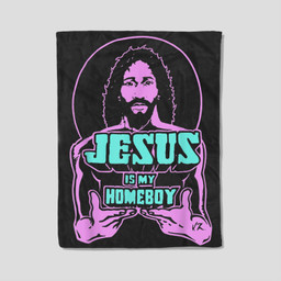 Jesus Is My Homeboy 80s colors Fleece Blanket-30X40 In-Black