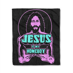 Jesus Is My Homeboy 80s colors Fleece Blanket-50X60 In-Black
