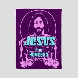 Jesus Is My Homeboy 80s colors Fleece Blanket-30X40 In-Purple