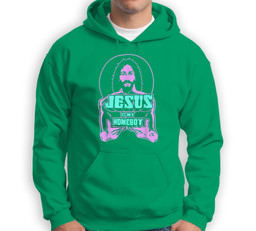 Jesus Is My Homeboy 80s colors Sweatshirt & Hoodie-Adult Hoodie-Irish Green