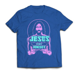 Jesus Is My Homeboy 80s colors T-shirt-Men-Royal