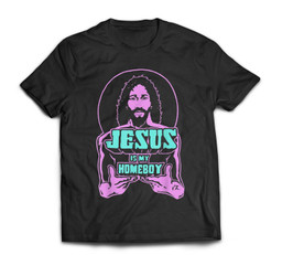 Jesus Is My Homeboy 80s colors T-shirt-Men-Black