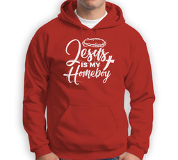 Jesus Is My Homeboy Funny Christian Religious Sweatshirt & Hoodie-Adult Hoodie-Red