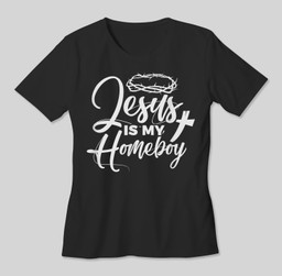 Jesus Is My Homeboy Funny Christian Religious T-shirt-Women-Black