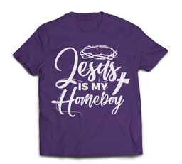 Jesus Is My Homeboy Funny Christian Religious T-shirt-Men-Purple