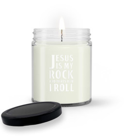 Jesus Is My Rock and Thats How I Roll Soy Wax Candle-Candle DS-White