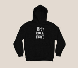 Jesus Is My Rock and Thats How I Roll Youth Hoodie & T-Shirt-Youth Hoodie-Dark Heather