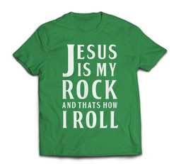 Jesus Is My Rock and Thats How I Roll T-shirt-Men-Irish Green