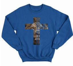 Jesus Lion Judah Cross Faith Christ Gift Sweatshirt & Hoodie-Adult Sweatshirt-Royal