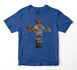 Jesus Lion Judah Cross Faith Christ Gift Youth Hoodie & T-Shirt-Youth T-Shirt-Royal