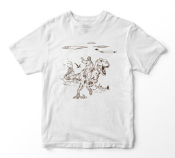 Jesus Riding T-Rex Dinosaur Youth Hoodie & T-Shirt-Youth T-Shirt-White