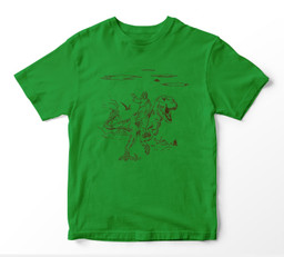 Jesus Riding T-Rex Dinosaur Youth Hoodie & T-Shirt-Youth T-Shirt-Irish Green