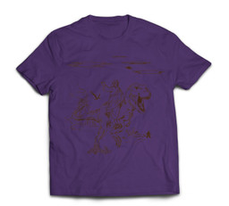 Jesus Riding T-Rex Dinosaur T-shirt-Men-Purple
