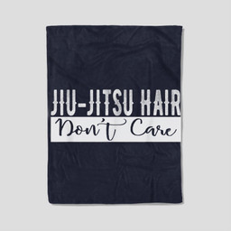 Jiu-Jitsu Hair Don't Care BJJ MMA Funny Fight Champion Fleece Blanket-30X40 In-Navy