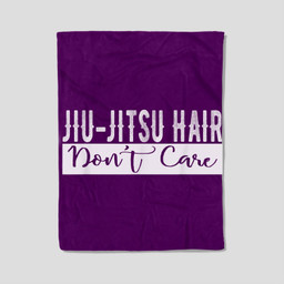 Jiu-Jitsu Hair Don't Care BJJ MMA Funny Fight Champion Fleece Blanket-30X40 In-Purple
