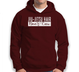 Jiu-Jitsu Hair Don't Care BJJ MMA Funny Fight Champion Sweatshirt & Hoodie-Adult Hoodie-Dark Chocolate