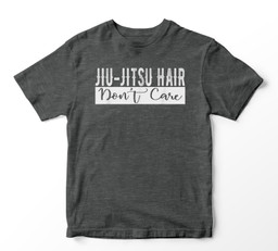 Jiu-Jitsu Hair Don't Care BJJ MMA Funny Fight Champion Youth Hoodie & T-Shirt-Youth T-Shirt-Dark Heather