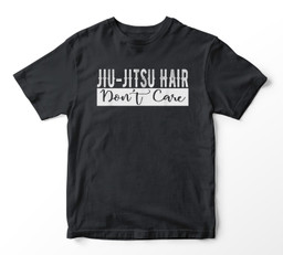 Jiu-Jitsu Hair Don't Care BJJ MMA Funny Fight Champion Youth Hoodie & T-Shirt-Youth T-Shirt-Black