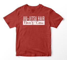 Jiu-Jitsu Hair Don't Care BJJ MMA Funny Fight Champion Youth Hoodie & T-Shirt-Youth T-Shirt-Red