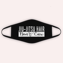 Jiu-Jitsu Hair Don't Care BJJ MMA Funny Fight Champion Cloth Face Mask-Adult Face Mask-Black