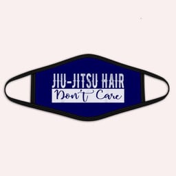 Jiu-Jitsu Hair Don't Care BJJ MMA Funny Fight Champion Cloth Face Mask-Adult Face Mask-Navy